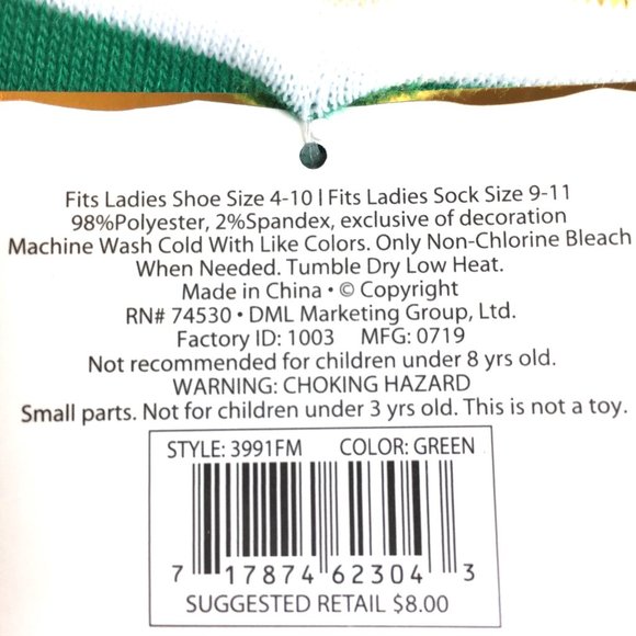 Christmas Bells Elf green white stripe Knee Socks  NWT - Picture 7 of 7